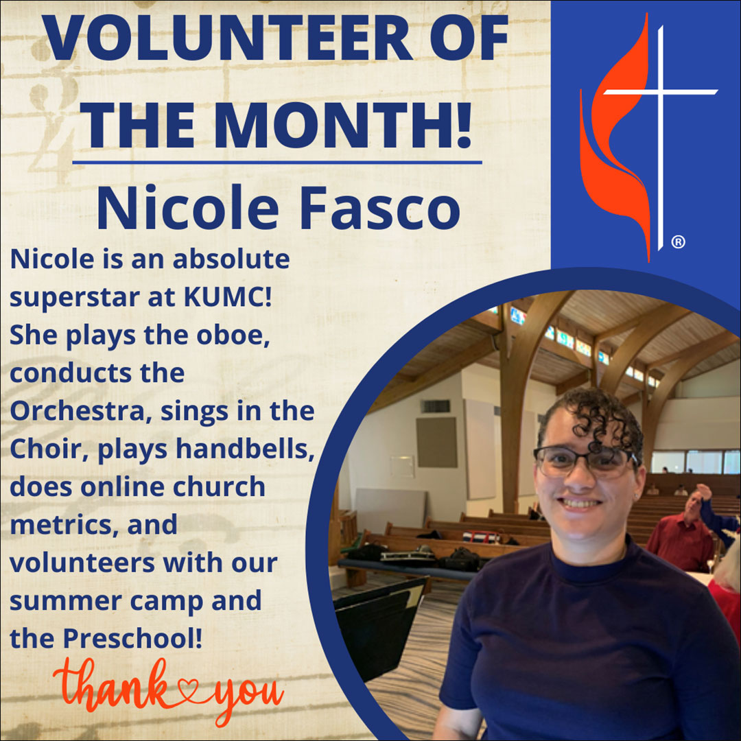 Volunteer of the MOnth, Nicole Fasco