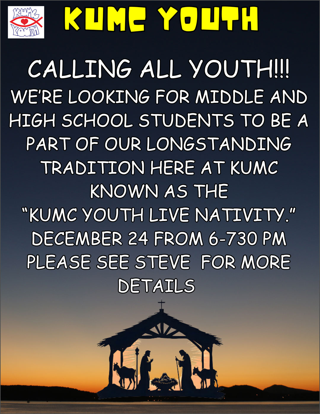 Youth - Live Nativity