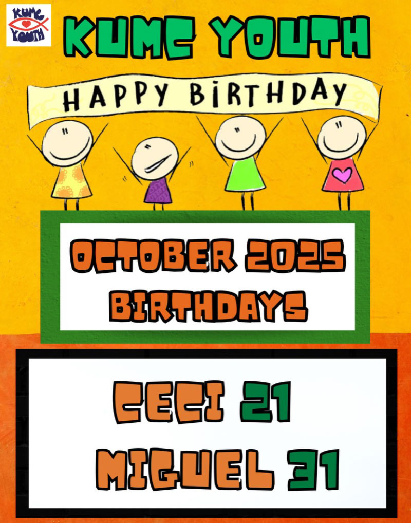 KUMC Youth October Birthdays