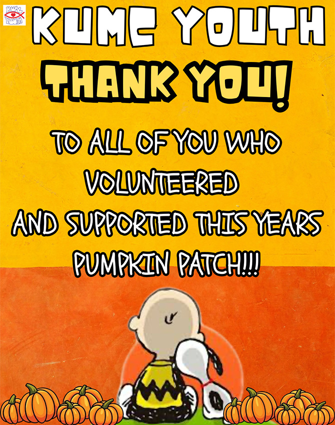 Thank You Who Volunteered for the Pumpkin Patch